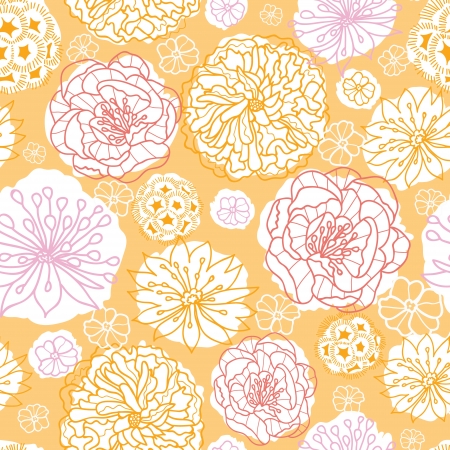 Warm day flowers seamless pattern backgroundのイラスト素材