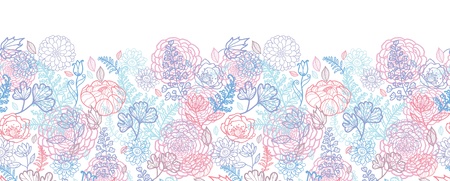 Morning colors floral horizontal seamless pattern backgroundの写真素材