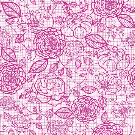 Pink lace flowers seamless pattern backgroundの写真素材