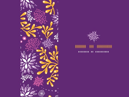 Purple and gold underwater plants frame horizontal seamless pattern backgroundの写真素材