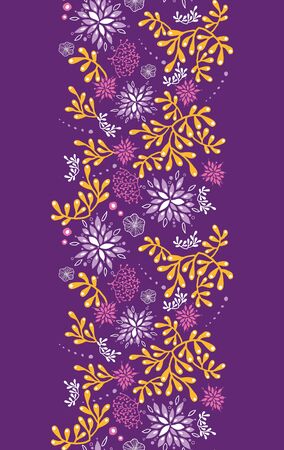 Purple and gold underwater plants vertical seamless pattern backgroundの写真素材