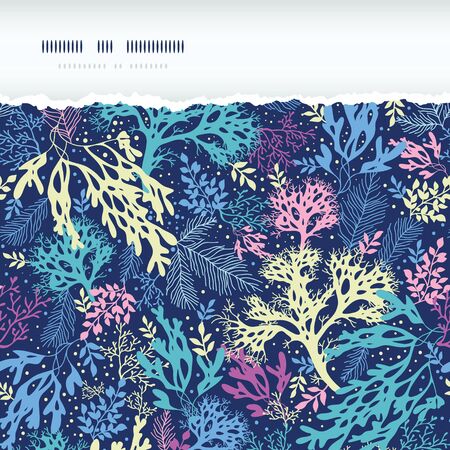 Underwater seaweed horizontal torn seamless pattern backgroundの写真素材