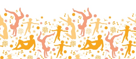 Beach fun horizontal seamless pattern backgroundの写真素材