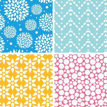 Vector set of Four vibrant abstract geometric patterns and backgroundsの写真素材