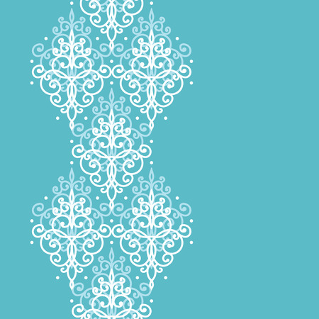 vector light blue swirls damask vertical seamless pattern backgroundのイラスト素材