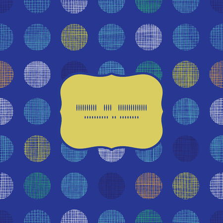 Vector abstract textile polka dots on blue frame seamless pattern backgroundのイラスト素材