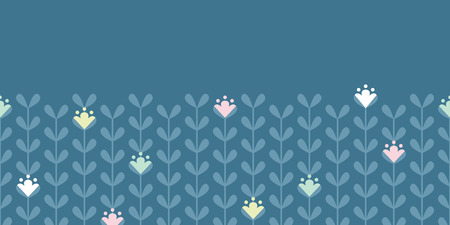 blloming vines stripes horizontal seamless pattern backgroundのイラスト素材