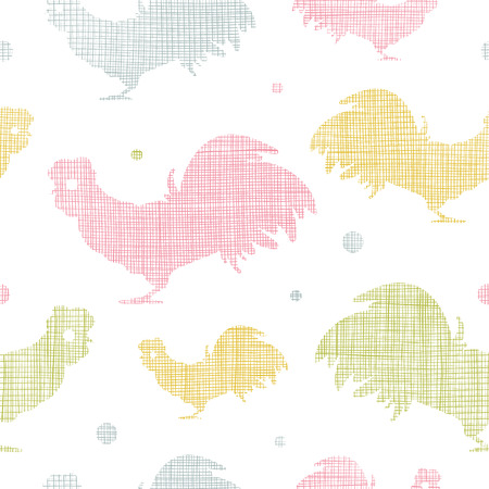 Abstract textile roosters seamless pattern background のイラスト素材