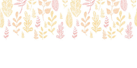 Textile textured fall leaves horizontal seamless pattern backgroundのイラスト素材