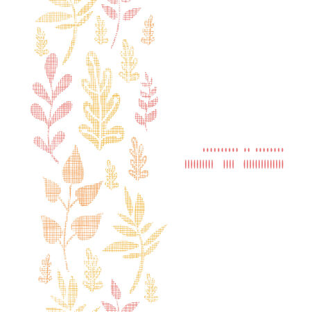 Textile textured fall leaves vertical frame seamless pattern backgroundのイラスト素材