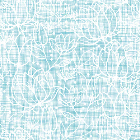 Blue lace flowers textile seamless pattern backgroundのイラスト素材