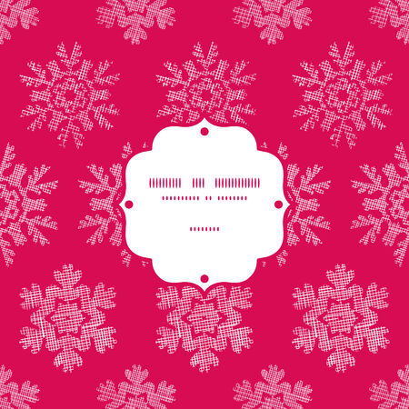 Red Lace Christmas Snowflakes Geometric Textile Texture Frame Seamless Pattern Backgroundのイラスト素材