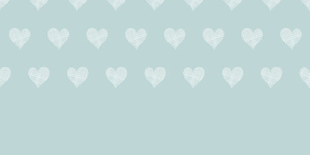 White lace hearts textile texture horizontal border seamless pattern background