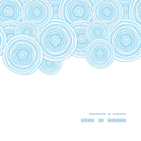 Vector doodle circle water texture horizontal frame seamless pattern backgroundのイラスト素材