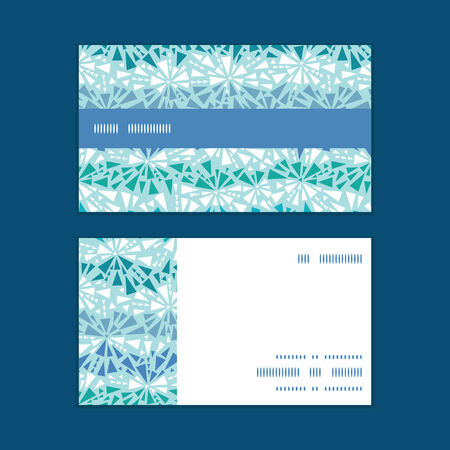 abstract ice crystals texture horizontal stripe frame pattern business cards setのイラスト素材
