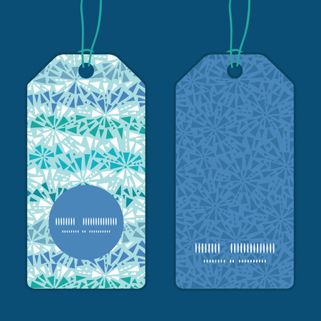 abstract ice crystals texture vertical round frame pattern tags setのイラスト素材