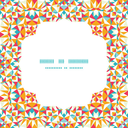 Vector colorful triangle texture circle frame seamless pattern backgroundのイラスト素材