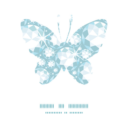 Vector shiny diamonds butterfly silhouette pattern frameのイラスト素材