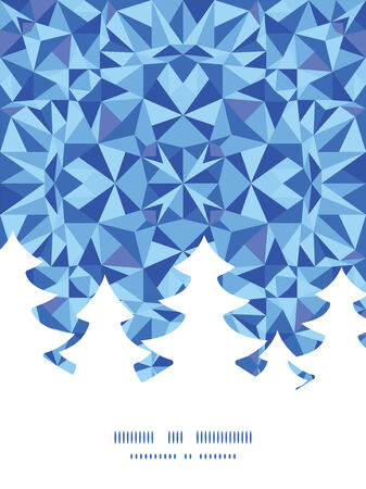 Vector blue triangle texture Christmas tree silhouette pattern frame card templateのイラスト素材