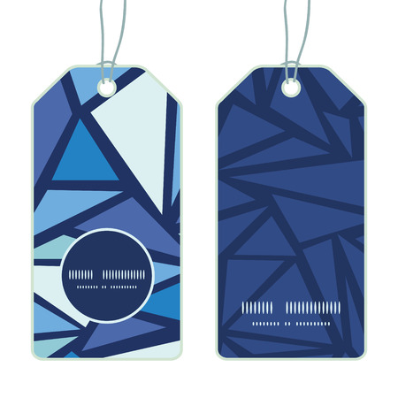 Vector abstract ice chrystals vertical round frame pattern tags setのイラスト素材