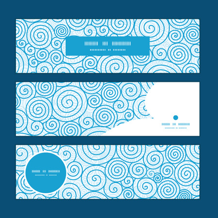 Vector abstract swirls horizontal banners set pattern backgroundのイラスト素材