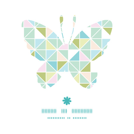 Vector colorful pastel triangle texture butterfly silhouette pattern frameのイラスト素材