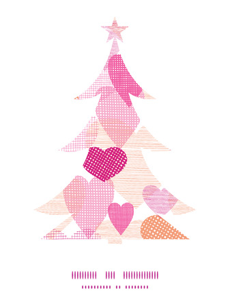 Vector textured fabric hearts heart silhouette pattern frameのイラスト素材