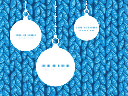 Vector knit sewater fabric horizontal texture Christmas ornaments silhouettes pattern frame card templateのイラスト素材