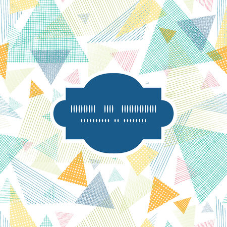Vector abstract fabric triangles frame seamless pattern backgroundのイラスト素材