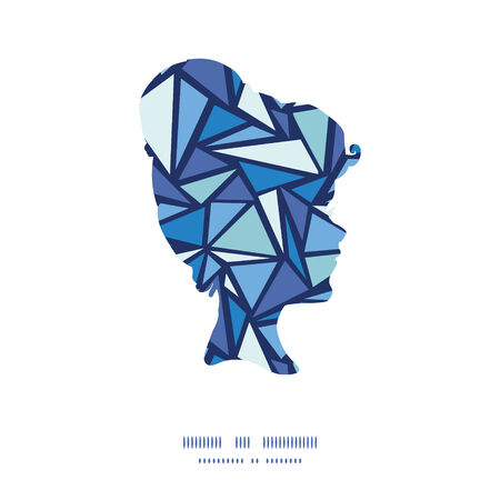 Vector abstract ice chrystals girl portrait silhouette pattern frameのイラスト素材