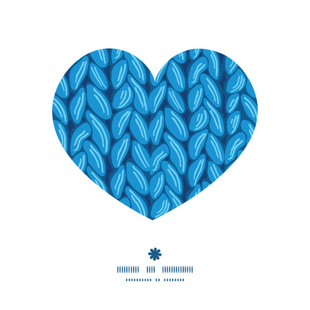 Vector knit sewater fabric horizontal texture heart silhouette pattern frameのイラスト素材