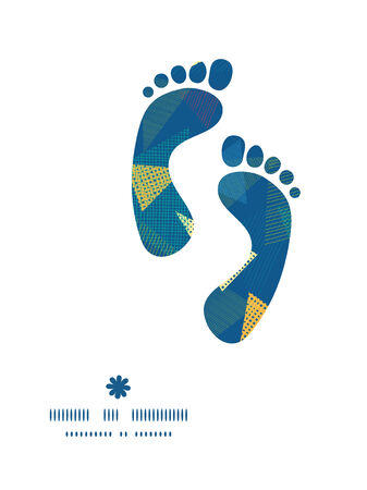 Vector abstract fabric triangles footprints silhouettes pattern frameのイラスト素材