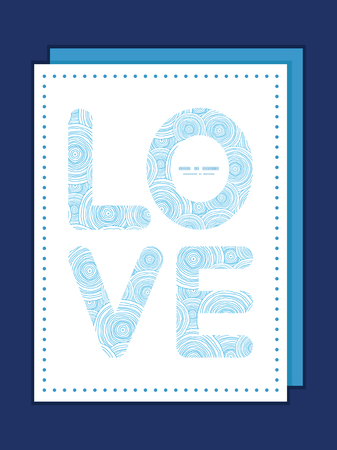 Vector doodle circle water texture love text frame pattern invitation greeting card template graphic designのイラスト素材