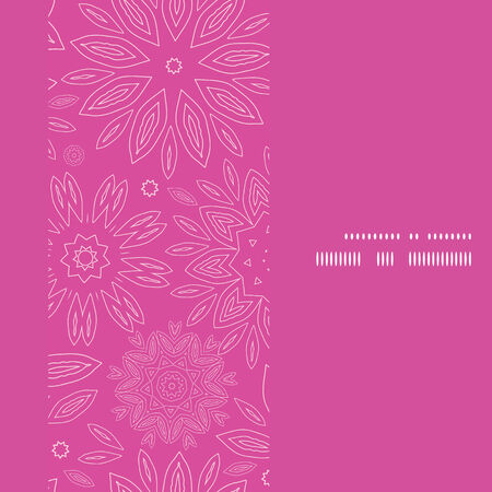 Vector pink abstract flowers texture vertical frame seamless pattern backgroundのイラスト素材