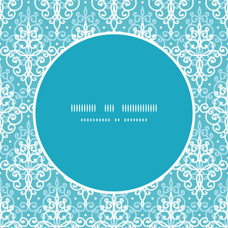 Vector light blue swirls damask frame seamless pattern backgroundのイラスト素材