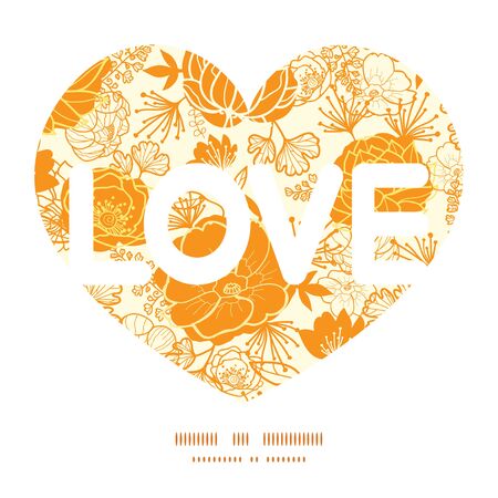 Vector golden art flowers love text frame pattern invitation greeting card templateのイラスト素材
