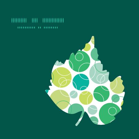 Vector abstract green circles leaf silhouette pattern frameのイラスト素材