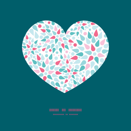 Vector abstract colorful drops heart silhouette pattern frameのイラスト素材