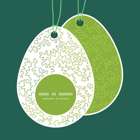 Vector curly doodle shapes Easter egg shaped tags set templateのイラスト素材