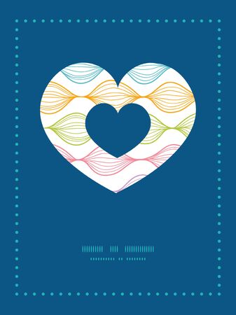 Vector colorful horizontal ogee heart symbol frame pattern invitation greeting card templateのイラスト素材