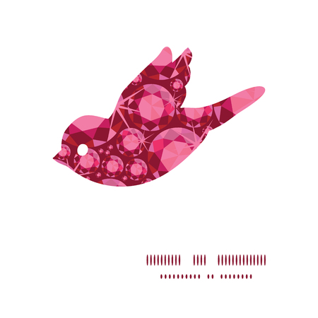 Vector ruby bird silhouette pattern frameのイラスト素材