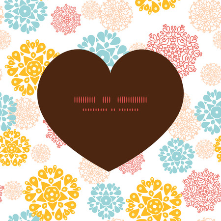 Vector abstract decorative circles stars heart silhouette pattern frameのイラスト素材