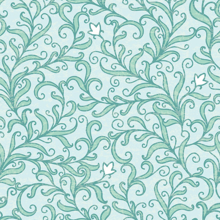 Vector green floral swirls seamless pattern backroundのイラスト素材