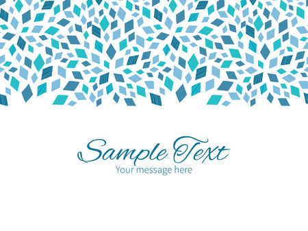 Vector blue mosaic texture horizontal border greeting card invitation templateのイラスト素材