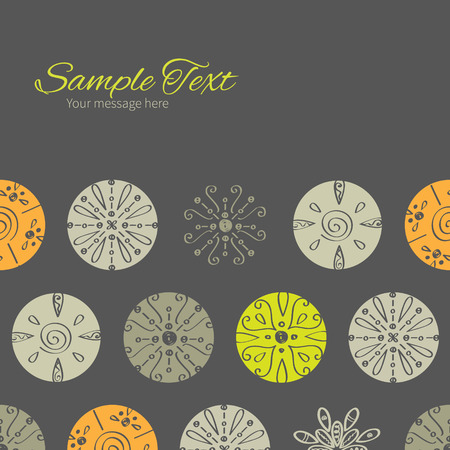 Vector Abstract Gray and Green Polka Dot Backgr Horizontal Frame Seamless Pattern Backgroundのイラスト素材