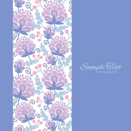 soft purple flowers vertical frame seamless pattern backgroundのイラスト素材