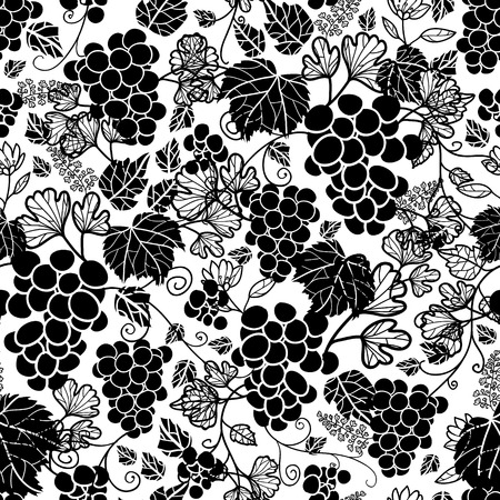 Vector Black and White Fruit Repeat Seamless Pattern.のイラスト素材