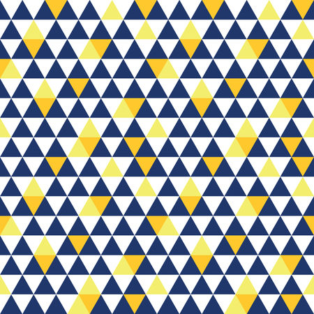 Vector navy blue and yellow triangle texture seamless repeat pattern background. Perfect for modern fabric, wallpaper, wrapping, stationery, home decor projects. Surface pattern design.のイラスト素材