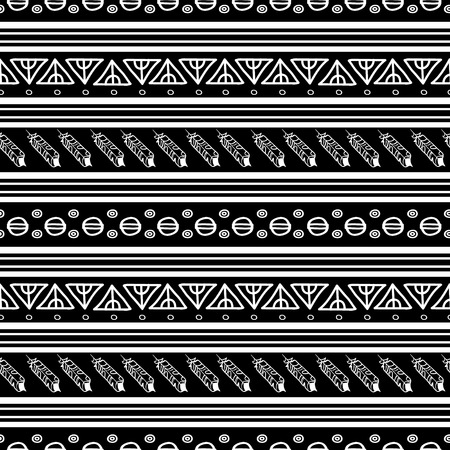 Black and white ikat tribal seamless pattern. Great for folk modern wallpaper, backgrounds, invitations, packaging design projects. Surface pattern design.の写真素材