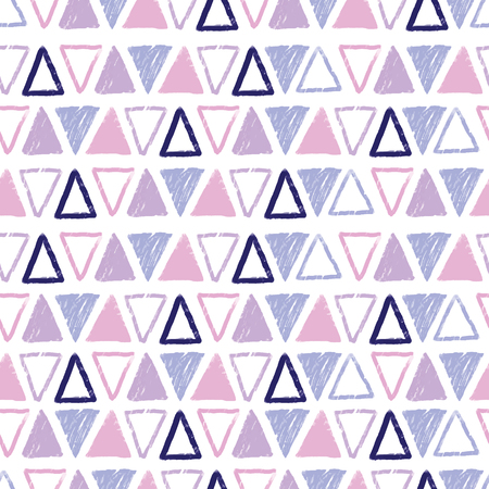 Purple pastel tribal triangles repeat pattern design. Great for folk modern wallpaper, backgrounds, invitations, packaging design projects. Surface pattern design.の写真素材